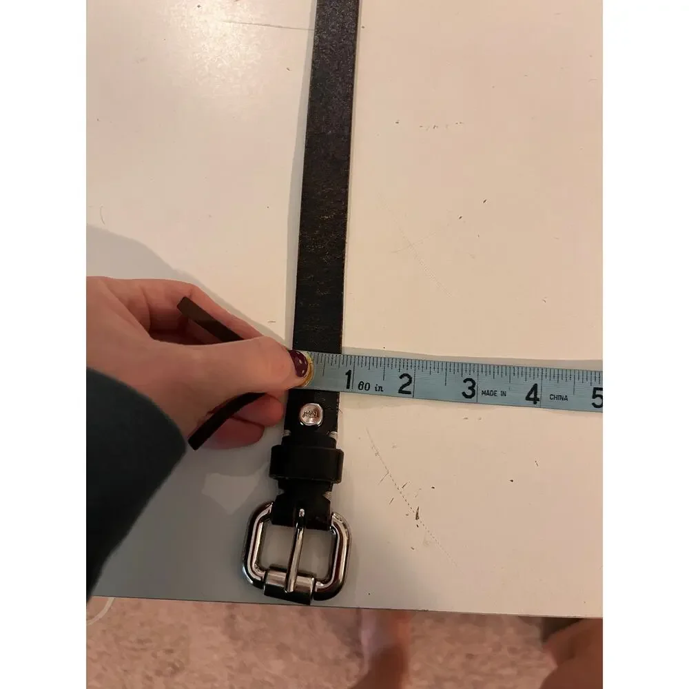 Fossil Dark Brown Worn in Genuine Leather Silver Buckle Belt Size Medium